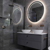 Specchio LED Rotondo | Pulsante touch | Luce bianca neutra - Reyze Serie Minimal Modello 5